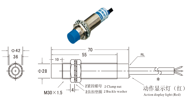 M30*1.5 Non-Flush Matellic Capacitive Proximity Sensor Switch NPN PNP Sn 15mm