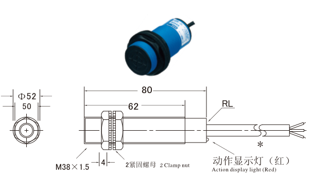 M38*1.5 Non-Flush Plastic Capacitive Proximity Sensor Switch NPN PNP Sn 8mm