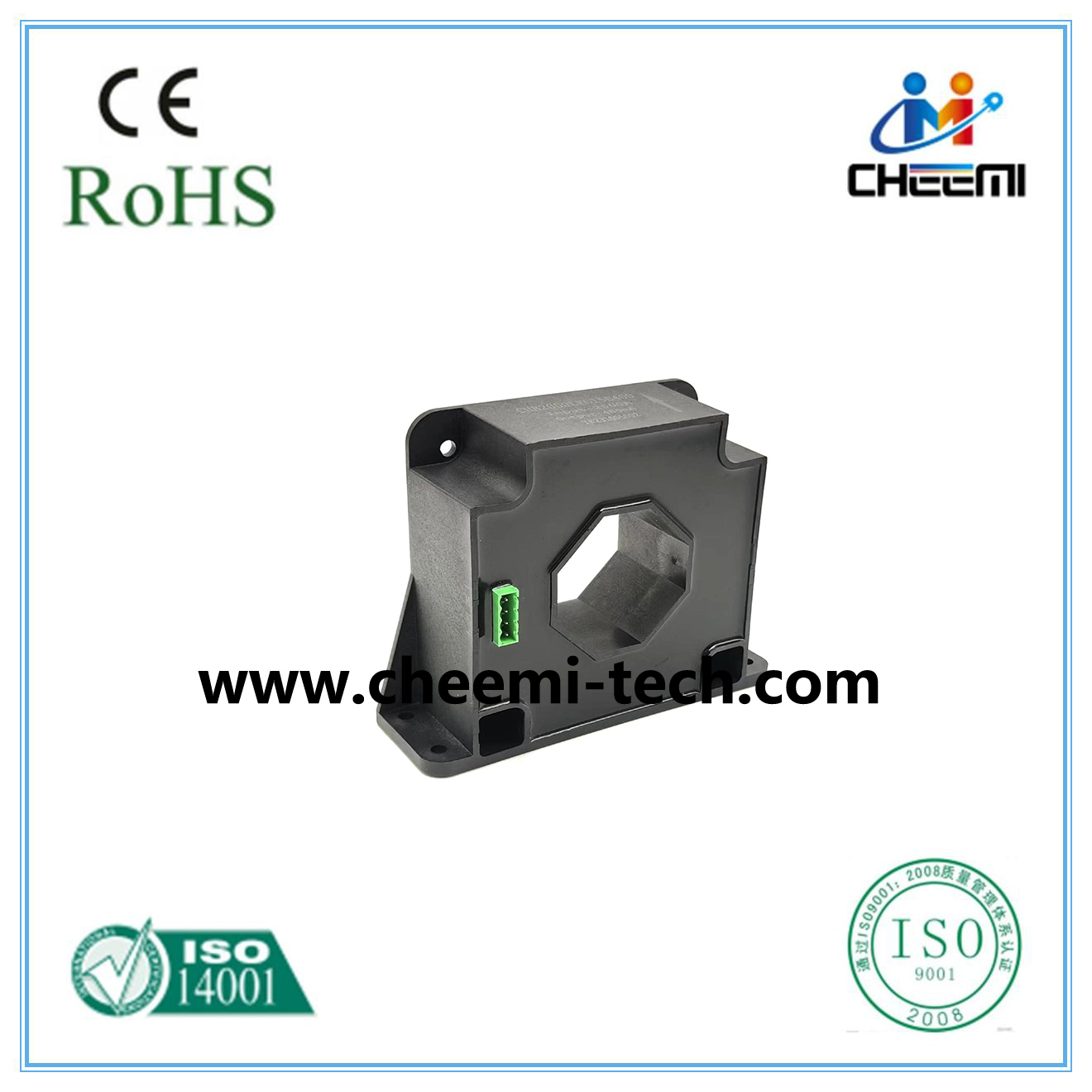 High accuracy closed loop current transducer 60mm hole size through the copper rod installation